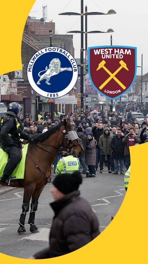 Police at Millwall v West Ham game
