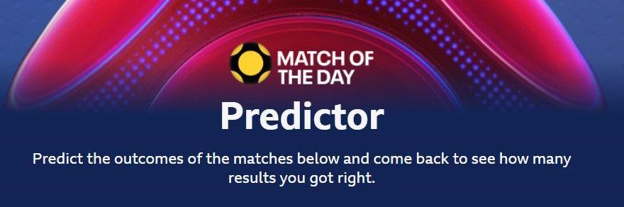 Graphic showing BBC Sport's Match of the Day predictor game