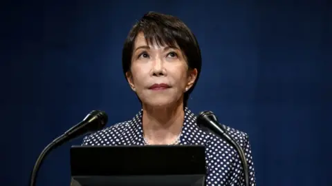 Japan's prime minister Sanae Takaichi speaks during a press conference